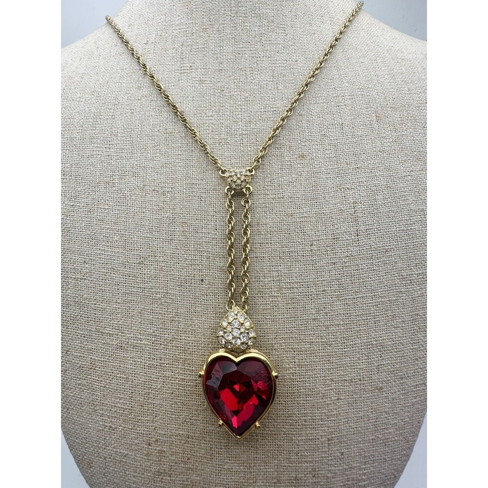 Vintage Swarovski Heart Crystal Necklace 22”